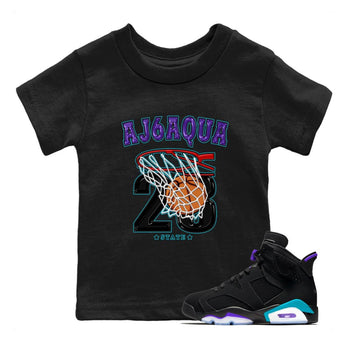 AJ6 Aqua shirt to match jordans Basketball sneaker release tees Air Jordan 6 Aqua SNRT Sneaker Tees Baby Toddler Black 1 T-Shirt