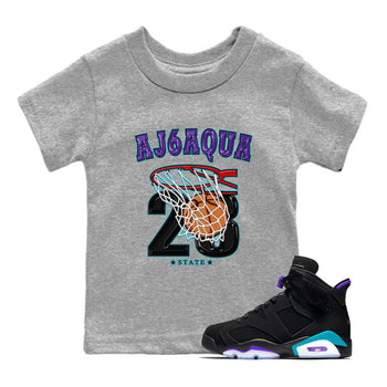 AJ6 Aqua shirt to match jordans Basketball sneaker release tees Air Jordan 6 Aqua SNRT Sneaker Tees Baby Toddler Heather Grey 1 T-Shirt