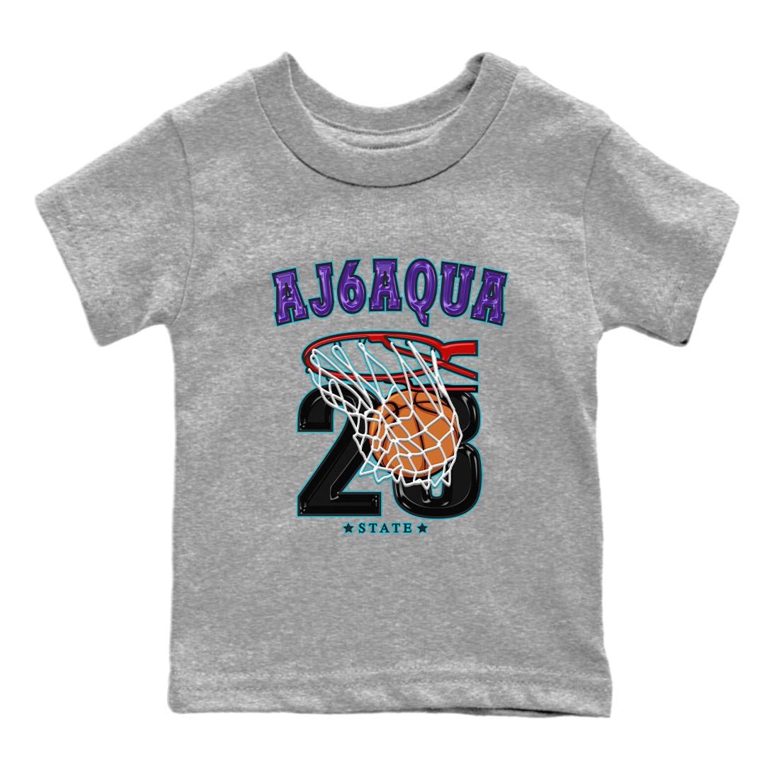 AJ6 Aqua shirt to match jordans Basketball sneaker release tees Air Jordan 6 Aqua SNRT Sneaker Tees Baby Toddler Heather Grey 2 T-Shirt