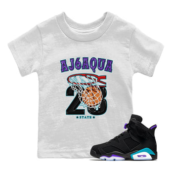 AJ6 Aqua shirt to match jordans Basketball sneaker release tees Air Jordan 6 Aqua SNRT Sneaker Tees Baby Toddler White 1 T-Shirt