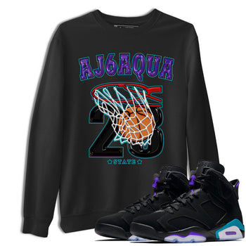 AJ6 Aqua shirt to match jordans Basketball sneaker release tees Air Jordan 6 Aqua SNRT Sneaker Tees Unisex Streetwear Clothing Black 1 T-Shirt