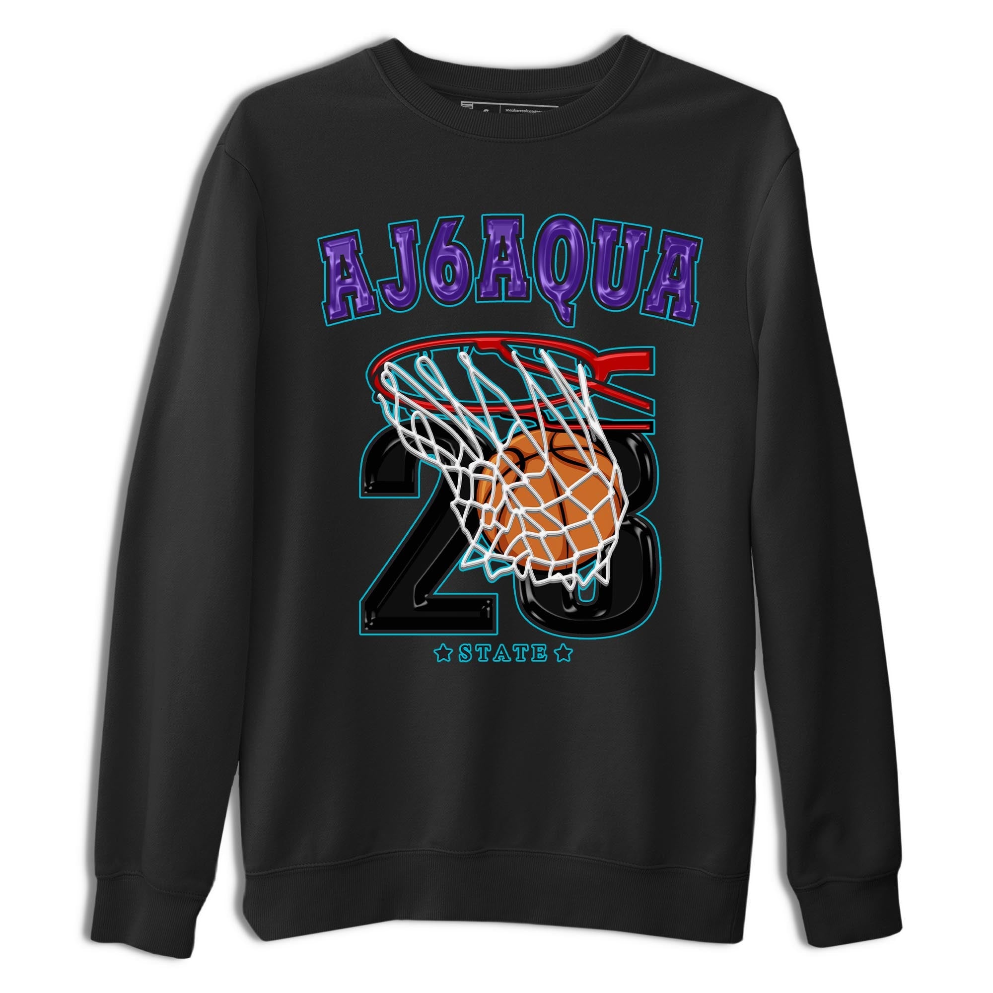 AJ6 Aqua shirt to match jordans Basketball sneaker release tees Air Jordan 6 Aqua SNRT Sneaker Tees Unisex Streetwear Clothing Black 2 T-Shirt