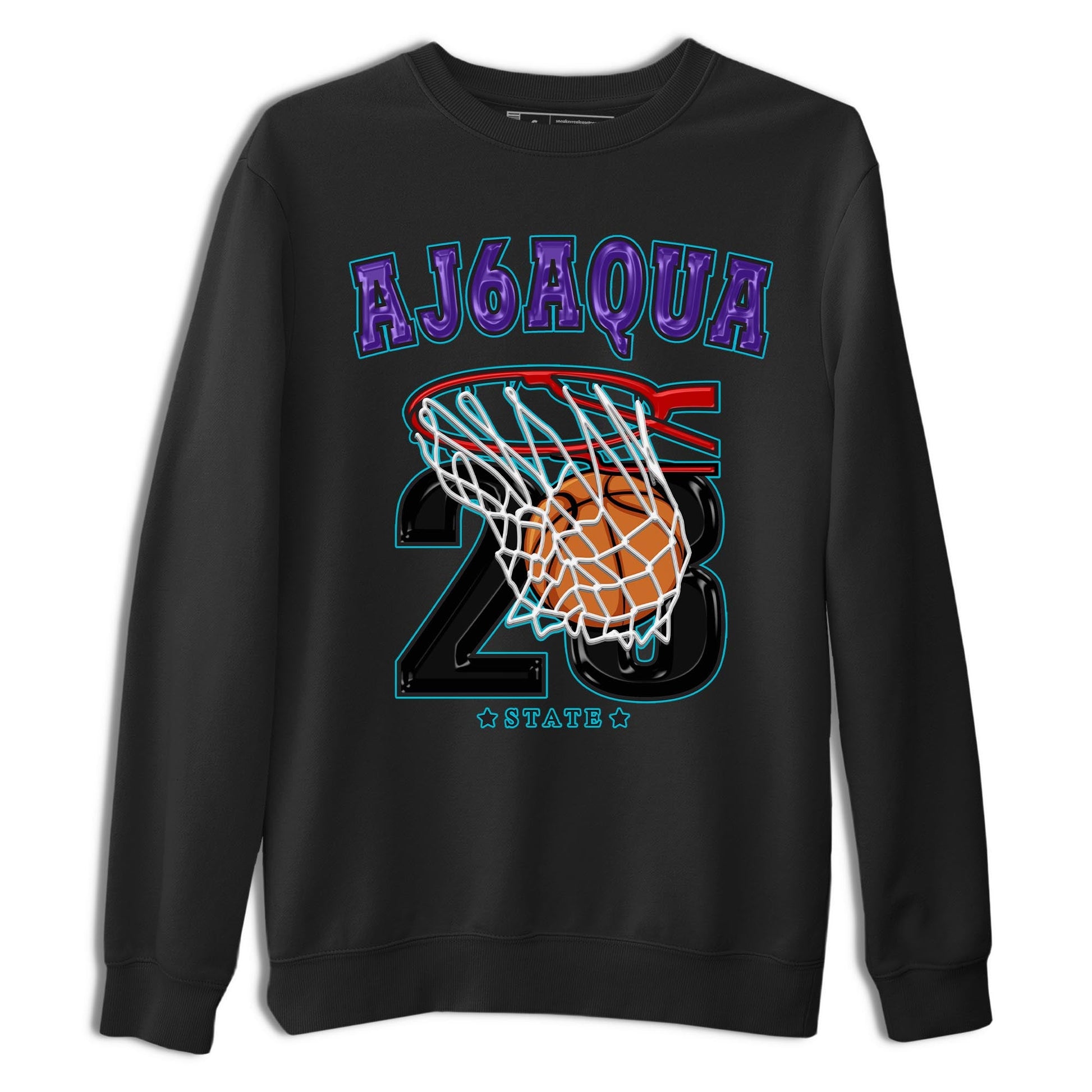 AJ6 Aqua shirt to match jordans Basketball sneaker release tees Air Jordan 6 Aqua SNRT Sneaker Tees Unisex Streetwear Clothing Black 2 T-Shirt