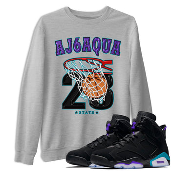 AJ6 Aqua shirt to match jordans Basketball sneaker release tees Air Jordan 6 Aqua SNRT Sneaker Tees Unisex Streetwear Clothing Heather Grey 1 T-Shirt