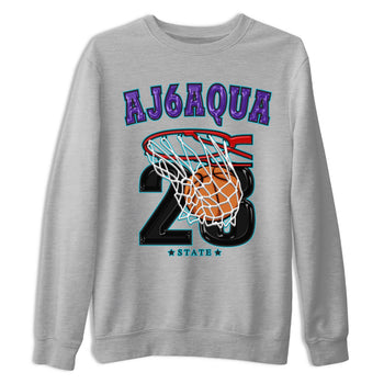 AJ6 Aqua shirt to match jordans Basketball sneaker release tees Air Jordan 6 Aqua SNRT Sneaker Tees Unisex Streetwear Clothing Heather Grey 2 T-Shirt
