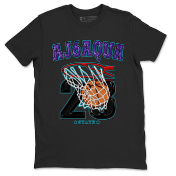 AJ6 Aqua shirt to match jordans Basketball sneaker release tees Air Jordan 6 Aqua SNRT Sneaker Tees Unisex Streetwear Clothing Black 2 T-Shirt