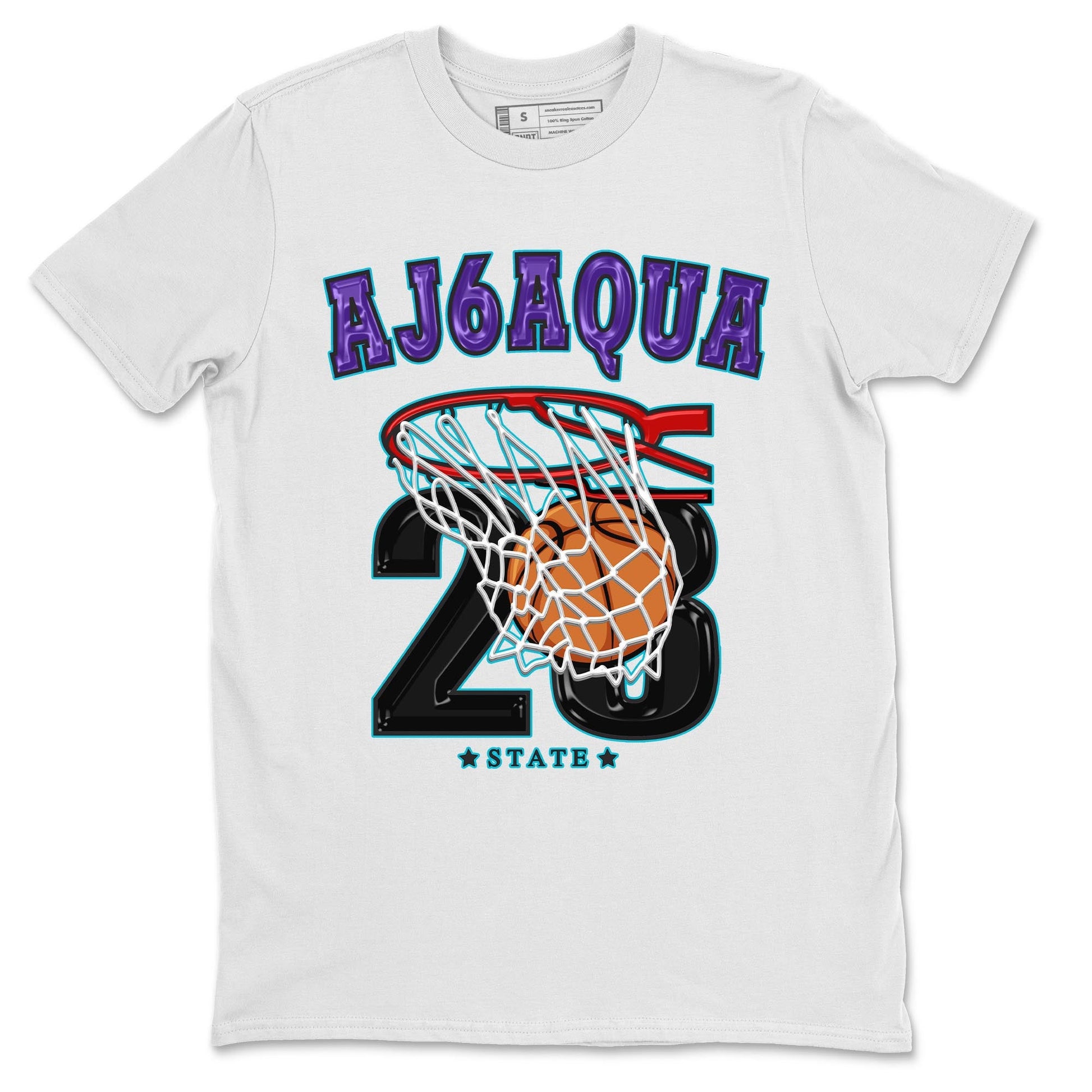 AJ6 Aqua shirt to match jordans Basketball sneaker release tees Air Jordan 6 Aqua SNRT Sneaker Tees Unisex Streetwear Clothing White 2 T-Shirt