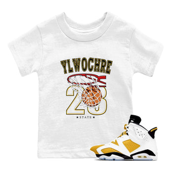 Basketball sneaker match tees to Yellow Ochre 6s street fashion brand for shirts to match Jordans SNRT Sneaker Tees Air Jordan 6 Yellow Ochre unisex t-shirt White 1 youth shirt