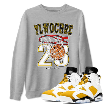 Basketball sneaker match tees to Yellow Ochre 6s street fashion brand for shirts to match Jordans SNRT Sneaker Tees Air Jordan 6 Yellow Ochre unisex t-shirt Heather Grey 1 unisex shirt