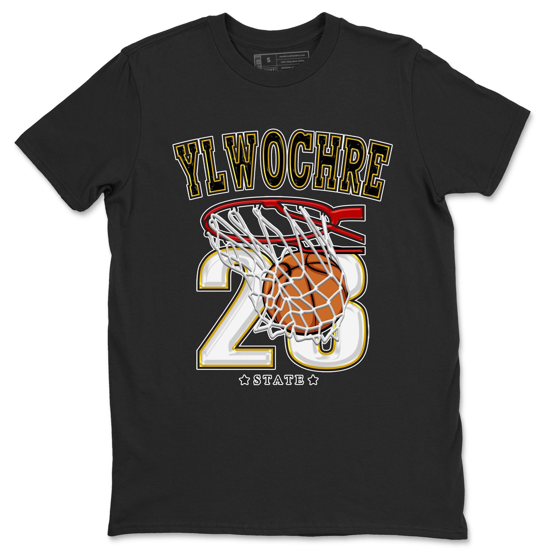 Basketball sneaker match tees to Yellow Ochre 6s street fashion brand for shirts to match Jordans SNRT Sneaker Tees Air Jordan 6 Yellow Ochre unisex t-shirt Black 2 unisex shirt
