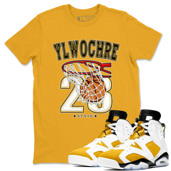 Basketball sneaker match tees to Yellow Ochre 6s street fashion brand for shirts to match Jordans SNRT Sneaker Tees Air Jordan 6 Yellow Ochre unisex t-shirt Gold 1 unisex shirt