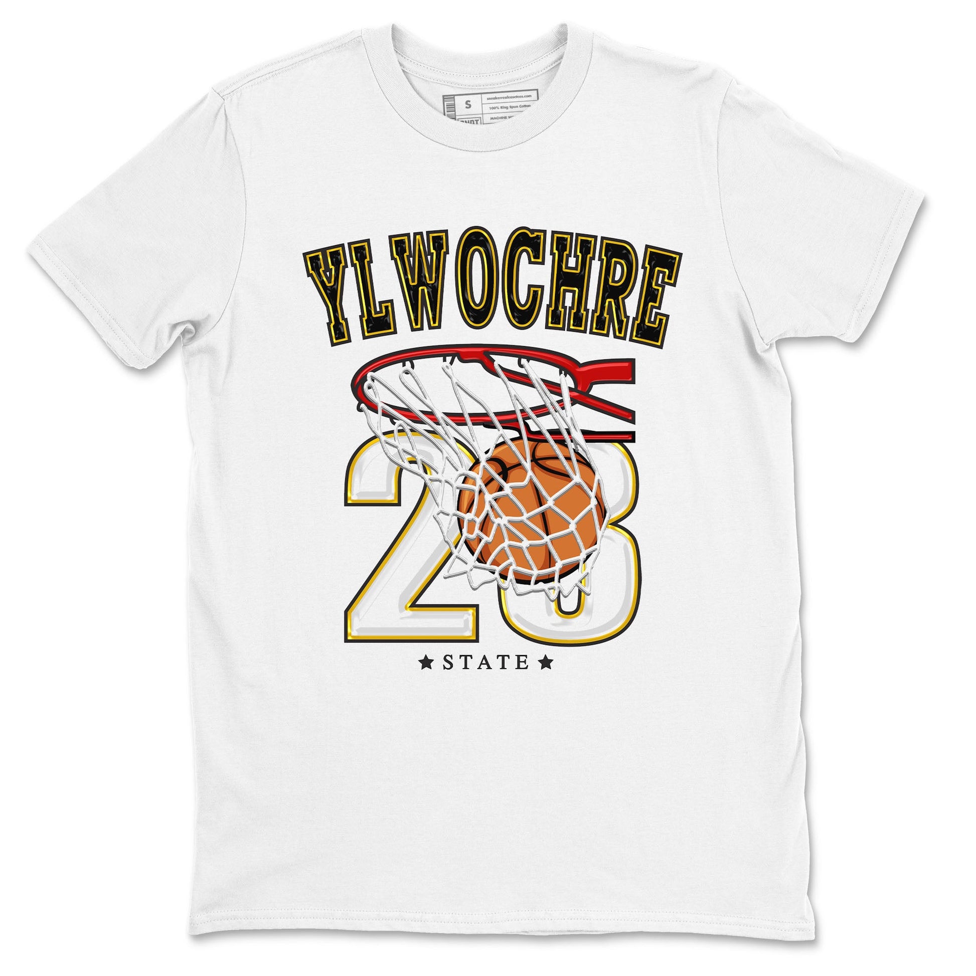 Basketball sneaker match tees to Yellow Ochre 6s street fashion brand for shirts to match Jordans SNRT Sneaker Tees Air Jordan 6 Yellow Ochre unisex t-shirt White 2 unisex shirt
