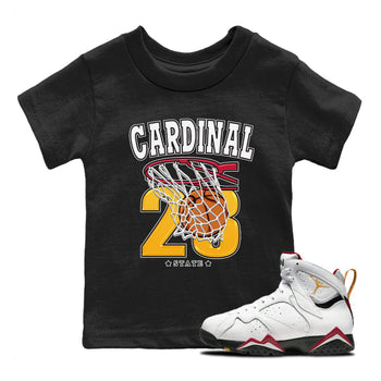Jordan 7 Cardinal Sneaker Match Tees Basketball Sneaker Tees Jordan 7 Cardinal Sneaker Release Tees Kids Shirts