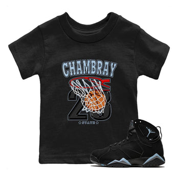 Air Jordan 7 Chambray shirt to match jordans Basketball sneaker tees AJ7 Chambray SNRT Sneaker Release Tees Baby Toddler Black 1 T-Shirt