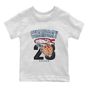Air Jordan 7 Chambray shirt to match jordans Basketball sneaker tees AJ7 Chambray SNRT Sneaker Release Tees Baby Toddler White 2 T-Shirt