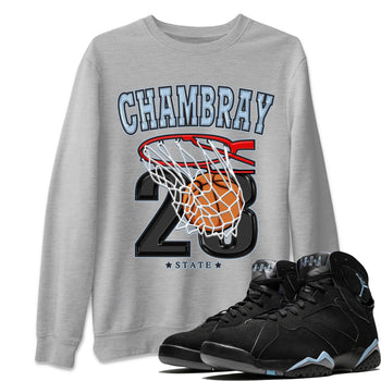 Air Jordan 7 Chambray shirt to match jordans Basketball sneaker tees AJ7 Chambray SNRT Sneaker Release Tees Unisex Heather Grey 1 T-Shirt