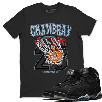 Air Jordan 7 Chambray shirt to match jordans Basketball sneaker tees AJ7 Chambray SNRT Sneaker Release Tees Unisex Black 1 T-Shirt