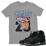 Air Jordan 7 Chambray shirt to match jordans Basketball sneaker tees AJ7 Chambray SNRT Sneaker Release Tees Unisex Heather Grey 1 T-Shirt