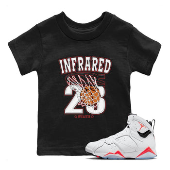 Air Jordan 7 White Infrared shirt to match jordans Basketball sneaker tees White Infrared 7s SNRT Sneaker Release Tees Baby Toddler Black 1 T-Shirt