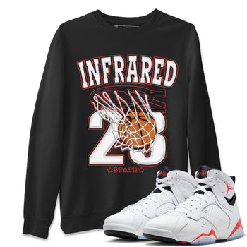 Air Jordan 7 White Infrared shirt to match jordans Basketball sneaker tees White Infrared 7s SNRT Sneaker Release Tees Unisex Black 1 T-Shirt