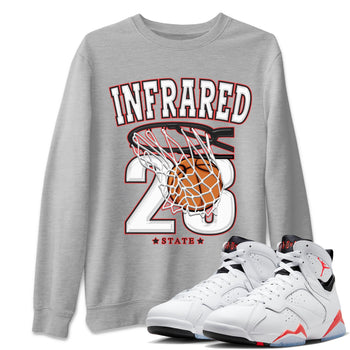 Air Jordan 7 White Infrared shirt to match jordans Basketball sneaker tees White Infrared 7s SNRT Sneaker Release Tees Unisex Heather Grey 1 T-Shirt