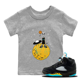 Jordan 5 Aqua Sneaker Match Tees Basketball Alien Sneaker Tees Jordan 5 Aqua Sneaker Release Tees Kids Shirts