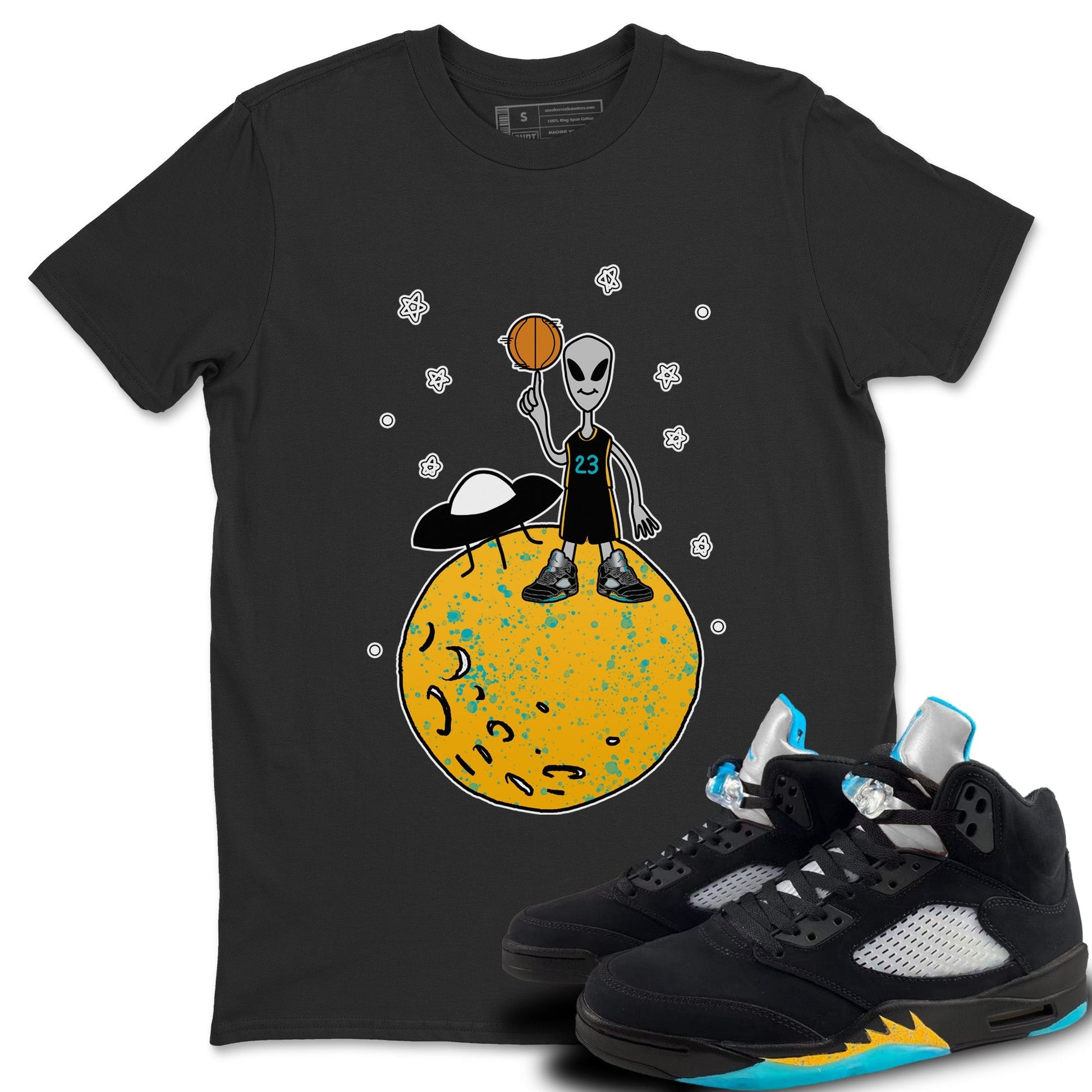 Jordan 5 Aqua Sneaker Match Tees Basketball Alien Sneaker Tees Jordan 5 Aqua Sneaker Release Tees Unisex Shirts