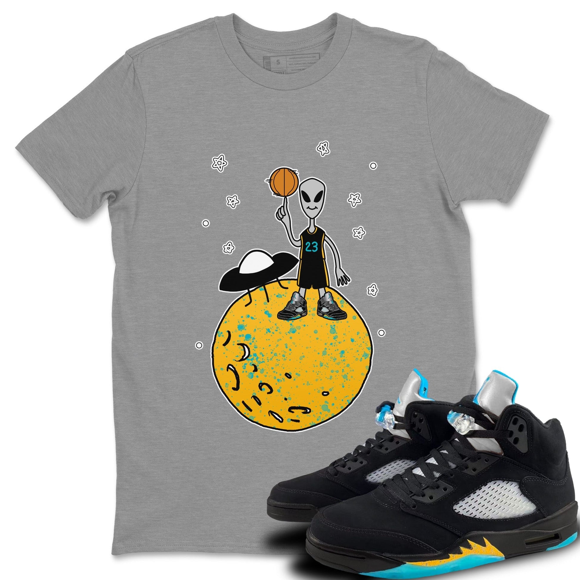 Jordan 5 Aqua Sneaker Match Tees Basketball Alien Sneaker Tees Jordan 5 Aqua Sneaker Release Tees Unisex Shirts