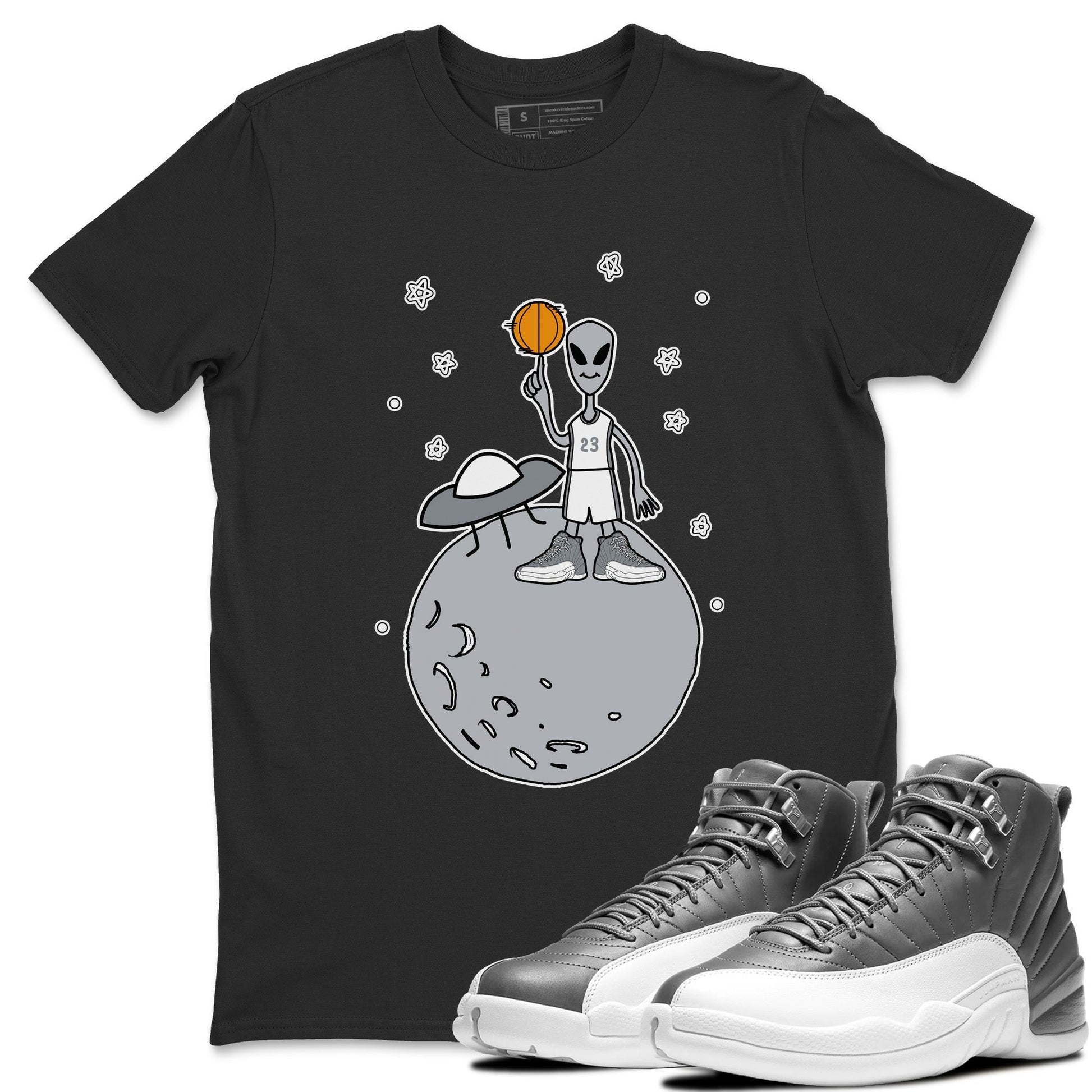 Jordan 12 Stealth Sneaker Match Tees Basketball Alien Sneaker Tees Jordan 12 Stealth Sneaker Release Tees Unisex Shirts