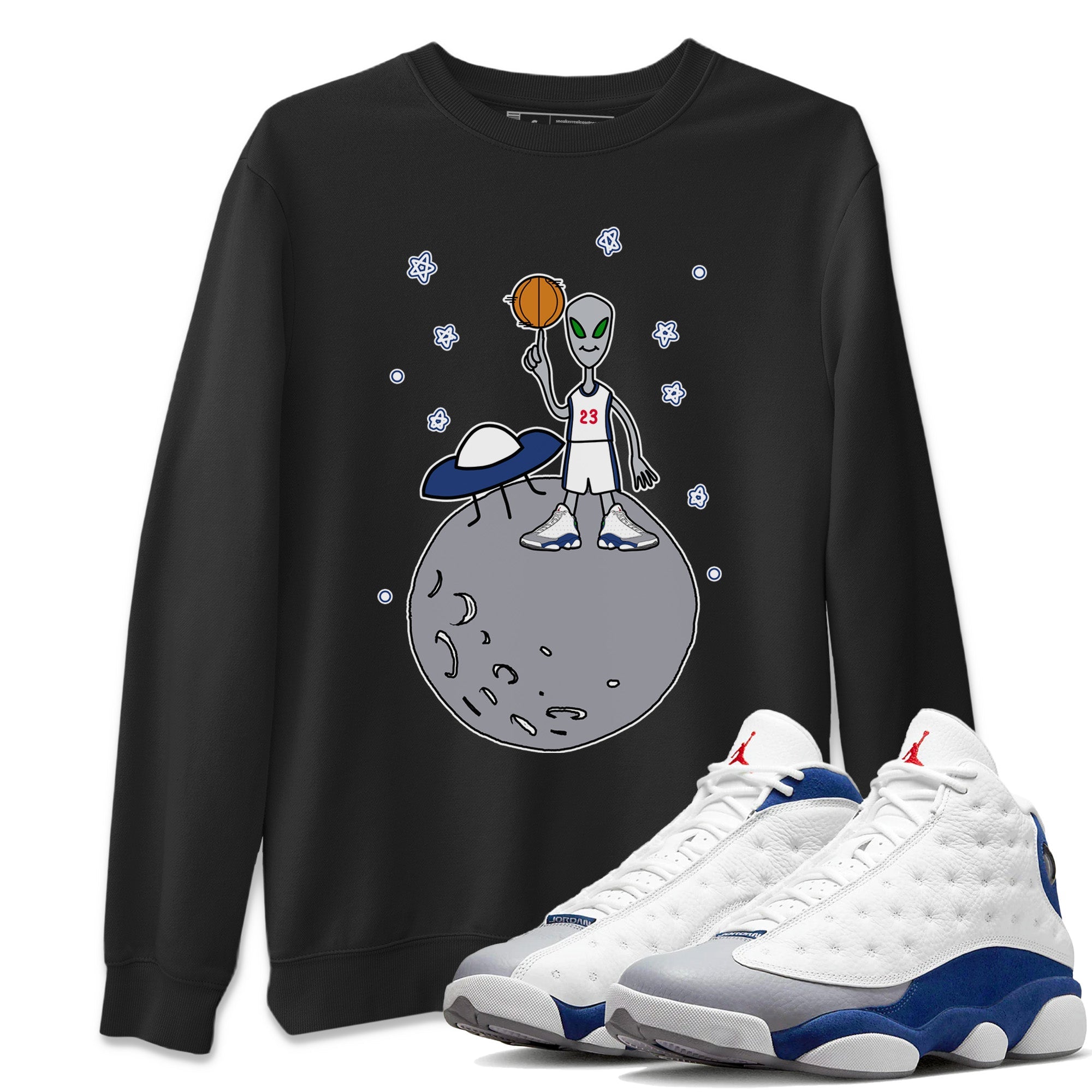 Jordan 13 French Blue Sneaker Match Tees Basketball Alien Sneaker Tees Jordan 13 French Blue Sneaker Release Tees Unisex Shirts