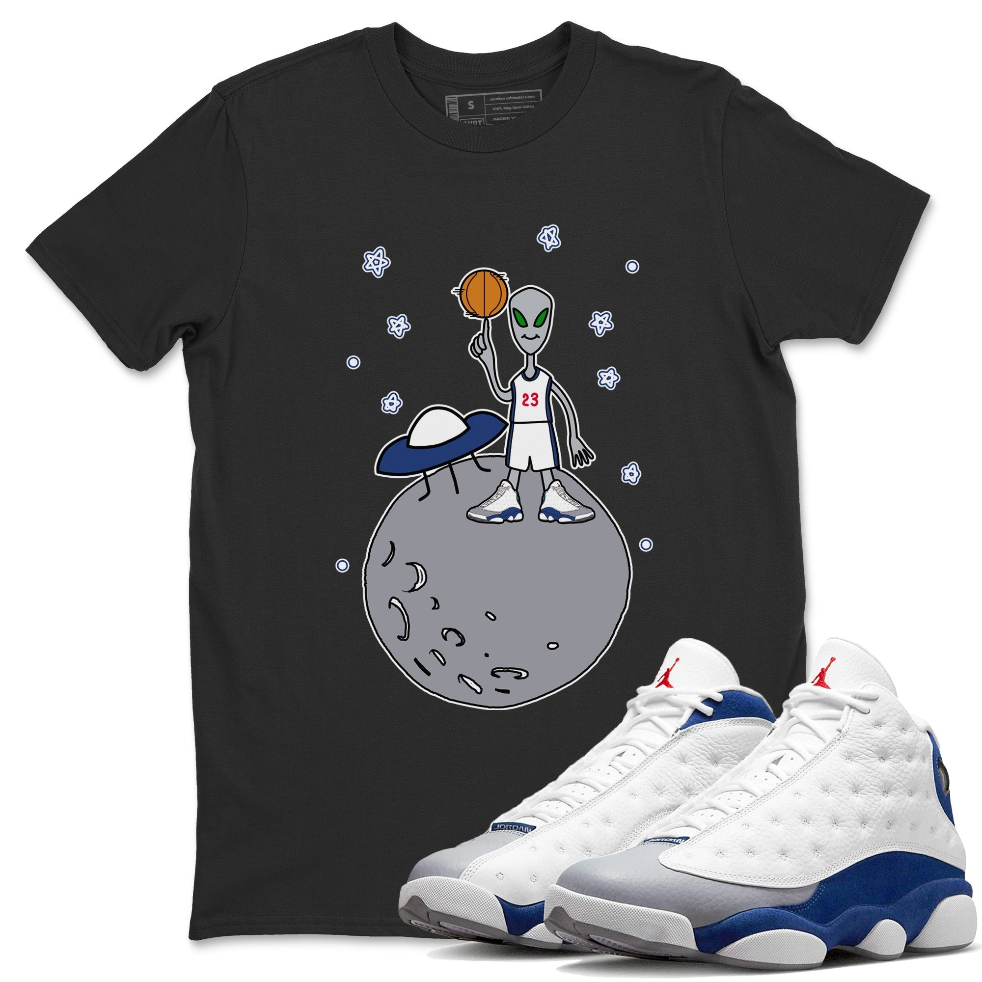 Jordan 13 French Blue Sneaker Match Tees Basketball Alien Sneaker Tees Jordan 13 French Blue Sneaker Release Tees Unisex Shirts