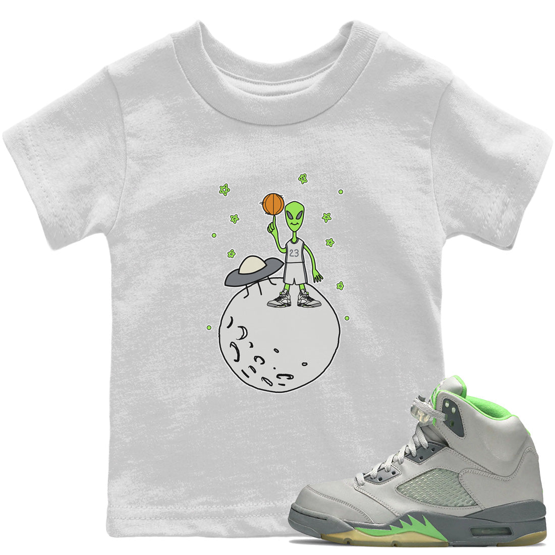 Jordan 5 Green Bean Sneaker Match Tees Basketball Alien Sneaker Tees Jordan 5 Green Bean Sneaker Release Tees Kids Shirts