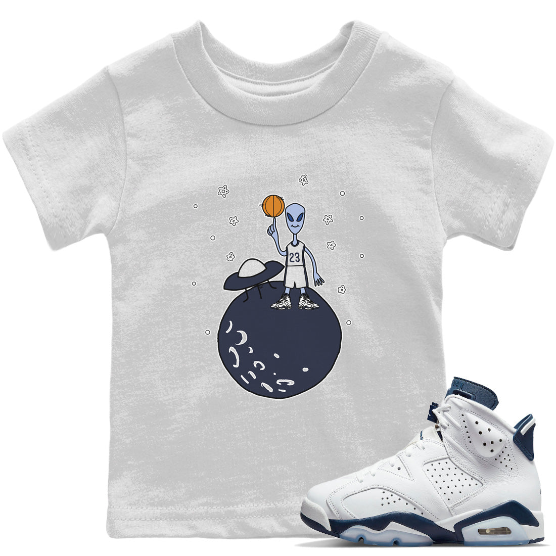 Jordan 6 Midnight Navy Sneaker Match Tees Basketball Alien Sneaker Tees Jordan 6 Midnight Navy Sneaker Release Tees Kids Shirts