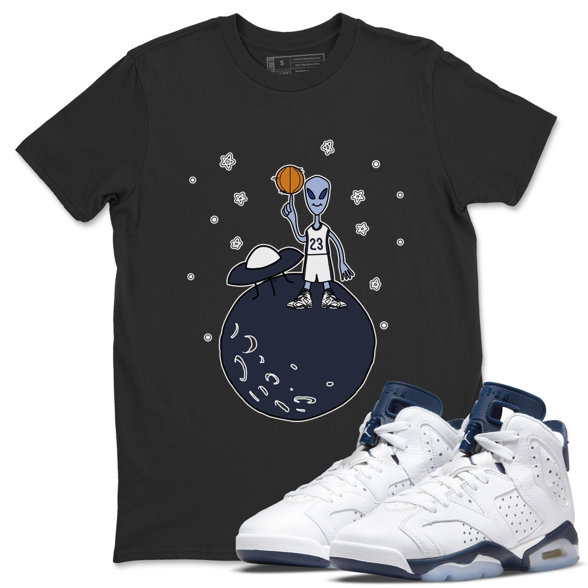 Jordan 6 Midnight Navy Sneaker Match Tees Basketball Alien Sneaker Tees Jordan 6 Midnight Navy Sneaker Release Tees Unisex Shirts