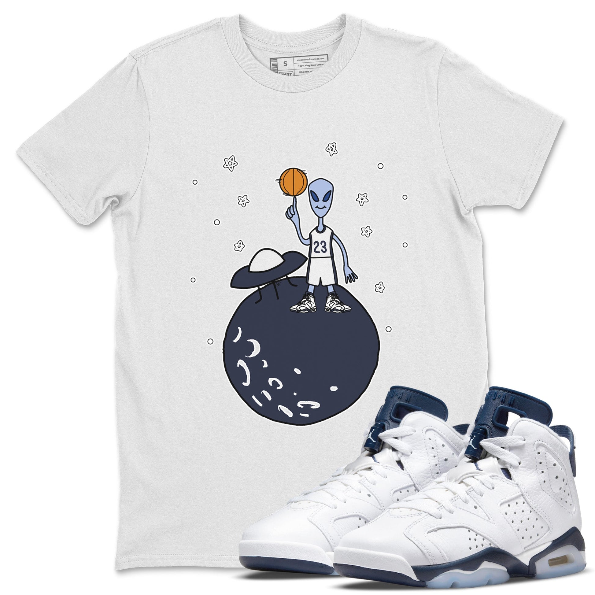 Jordan 6 Midnight Navy Sneaker Match Tees Basketball Alien Sneaker Tees Jordan 6 Midnight Navy Sneaker Release Tees Unisex Shirts