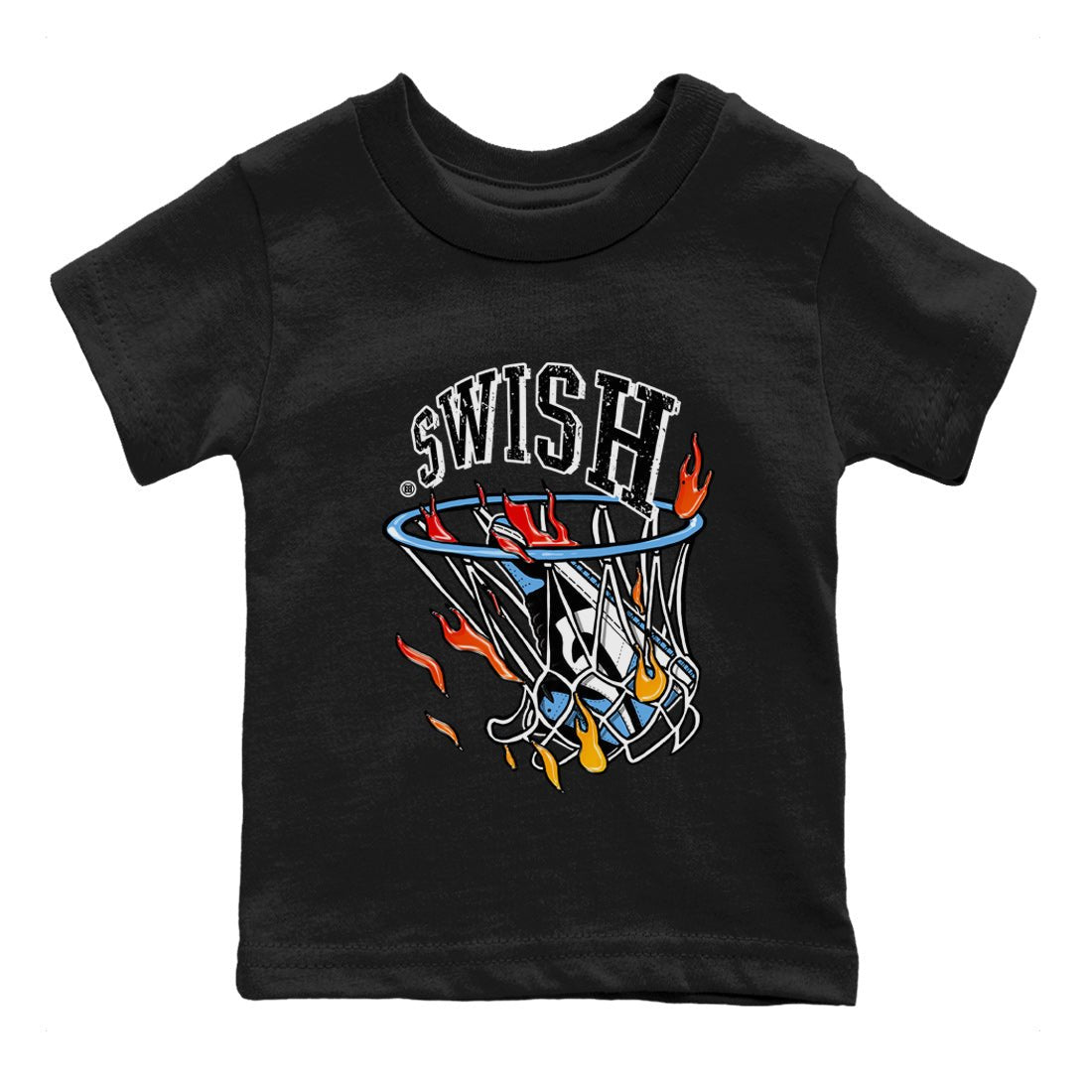 Air Jordan 1 Retro High OG UNC Toe Shirt to match Jordans Basketball Hoop Sneaker Tees Air Jordan 1 High OG UNC Toe Tees Kids and Baby Tees Black 2
