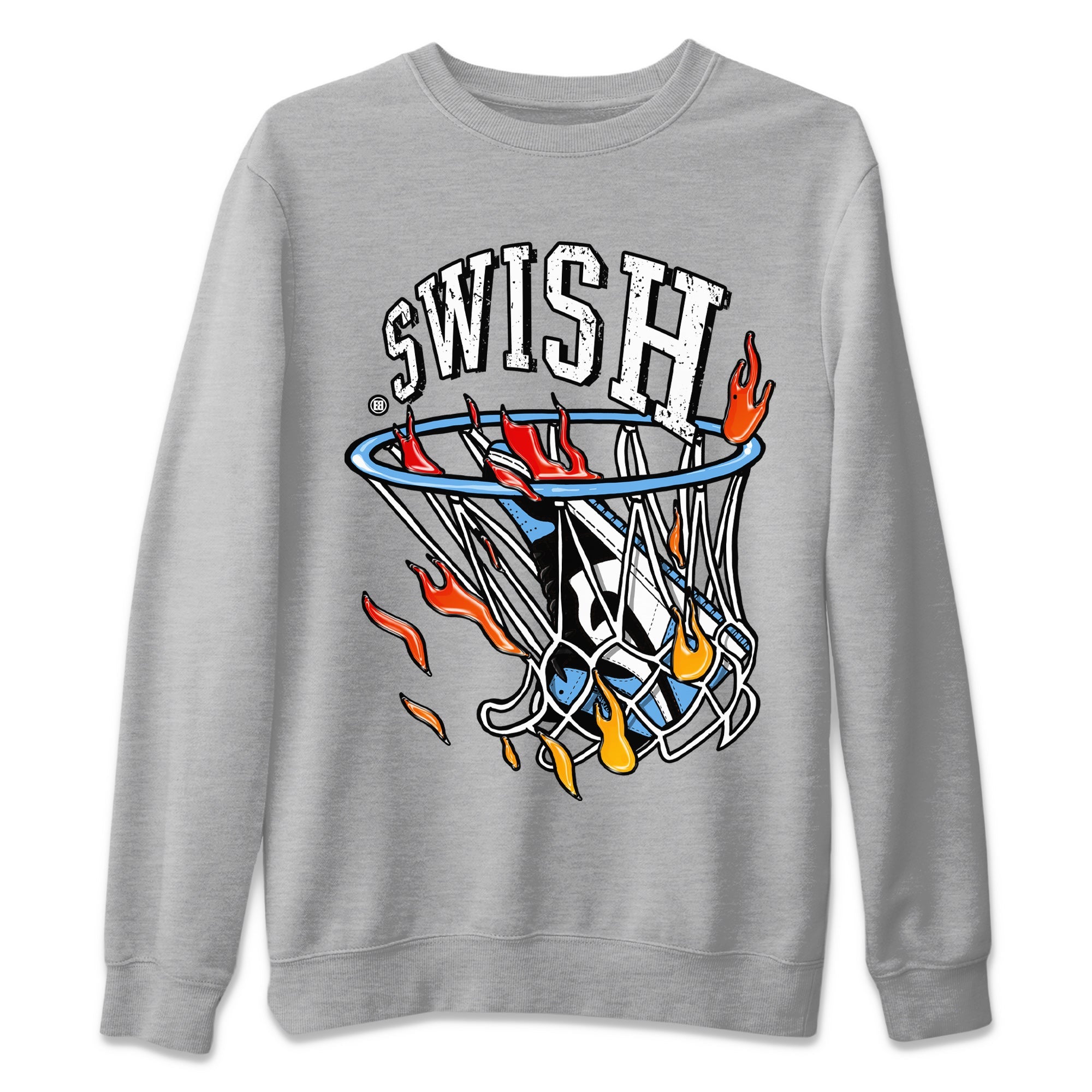 Air Jordan 1 Retro High OG UNC Toe Shirt to match Jordans Basketball Hoop Sneaker Tees Air Jordan 1 High OG UNC Toe Tees Crew Neck T-Shirts Heather Grey 2