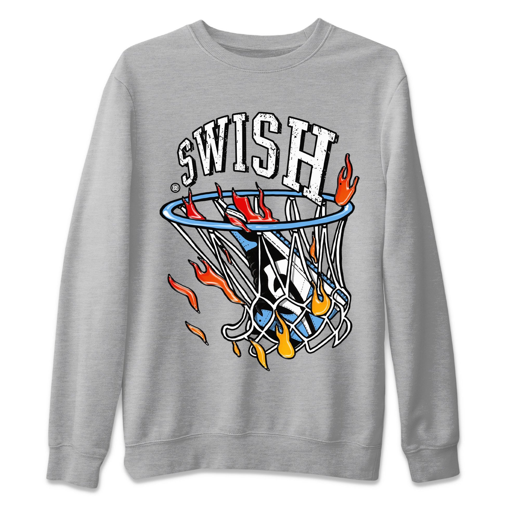 Air Jordan 1 Retro High OG UNC Toe Shirt to match Jordans Basketball Hoop Sneaker Tees Air Jordan 1 High OG UNC Toe Tees Crew Neck T-Shirts Heather Grey 2