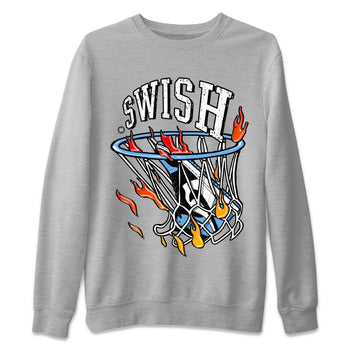 Air Jordan 1 Retro High OG UNC Toe Shirt to match Jordans Basketball Hoop Sneaker Tees Air Jordan 1 High OG UNC Toe Tees Crew Neck T-Shirts Heather Grey 2
