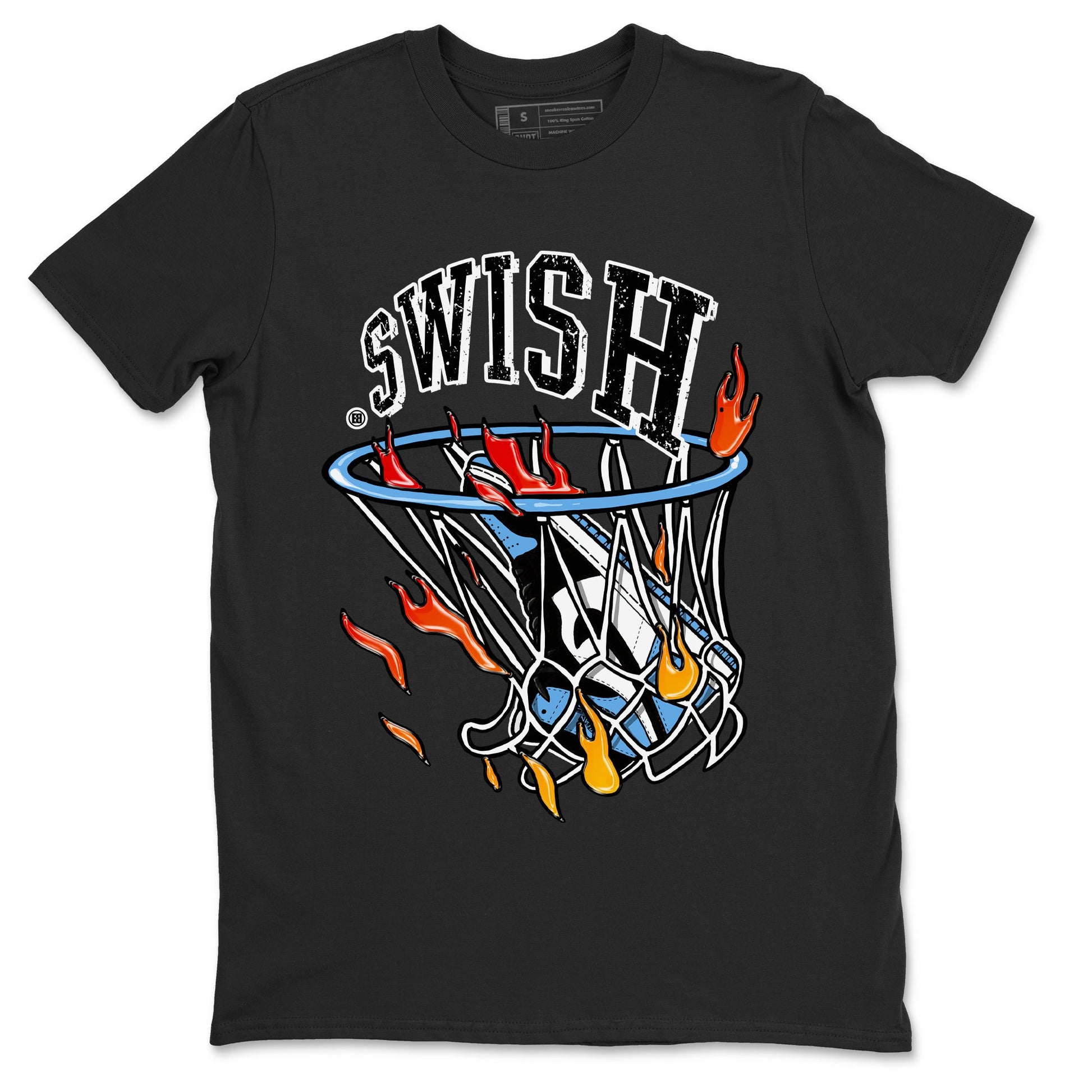 Air Jordan 1 Retro High OG UNC Toe Shirt to match Jordans Basketball Hoop Sneaker Tees Air Jordan 1 High OG UNC Toe Tees Crew Neck T-Shirts Black 2