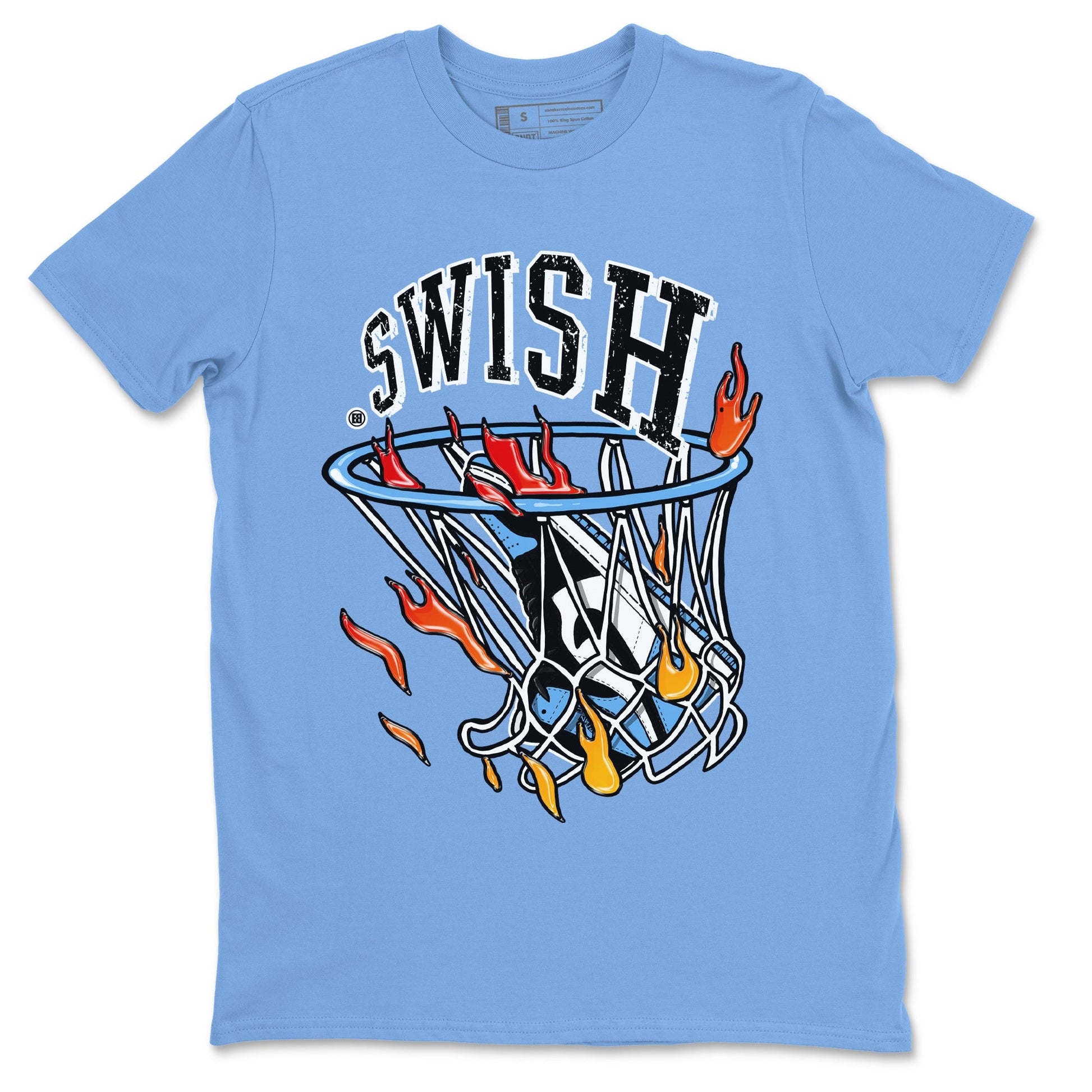 Air Jordan 1 Retro High OG UNC Toe Shirt to match Jordans Basketball Hoop Sneaker Tees Air Jordan 1 High OG UNC Toe Tees Crew Neck T-Shirts Carolina Blue 2