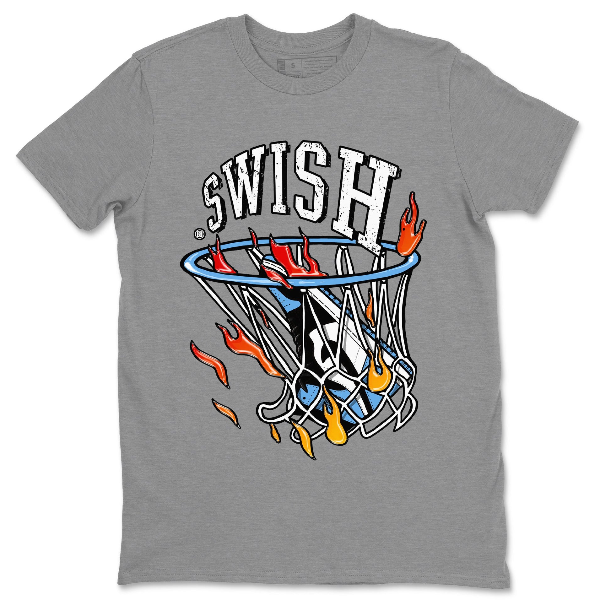 Air Jordan 1 Retro High OG UNC Toe Shirt to match Jordans Basketball Hoop Sneaker Tees Air Jordan 1 High OG UNC Toe Tees Crew Neck T-Shirts Heather Grey 2