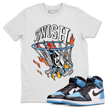 Air Jordan 1 Retro High OG UNC Toe Shirt to match Jordans Basketball Hoop Sneaker Tees Air Jordan 1 High OG UNC Toe Tees Crew Neck T-Shirts White 1