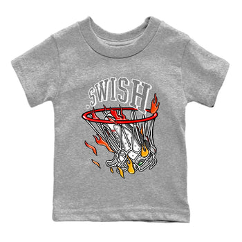 Air Jordan 13 Wolf Grey Sneaker Match Tees Basketball Hoop Sneaker Tees Air Jordan 13 Retro Wolf Grey T-Shirt Kids Shirts Heather Grey 2