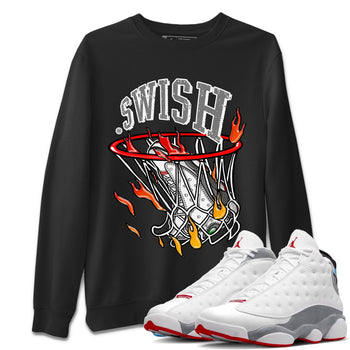 Air Jordan 13 Wolf Grey Sneaker Match Tees Basketball Hoop Sneaker Tees Air Jordan 13 Retro Wolf Grey T-Shirt Unisex Shirts Black 1