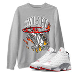 Air Jordan 13 Wolf Grey Sneaker Match Tees Basketball Hoop Sneaker Tees Air Jordan 13 Retro Wolf Grey T-Shirt Unisex Shirts Heather Grey 1