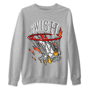 Air Jordan 13 Wolf Grey Sneaker Match Tees Basketball Hoop Sneaker Tees Air Jordan 13 Retro Wolf Grey T-Shirt Unisex Shirts Heather Grey 2