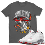 Air Jordan 13 Wolf Grey Sneaker Match Tees Basketball Hoop Sneaker Tees Air Jordan 13 Retro Wolf Grey T-Shirt Unisex Shirts Cool Grey 1