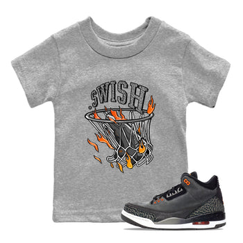Air Jordan 3 Retro Fear shirt to match jordans Basketball Hoop sneaker tees Air Jordan 3 Fear SNRT Sneaker Release Tees Baby Toddler Heather Grey 1 T-Shirt