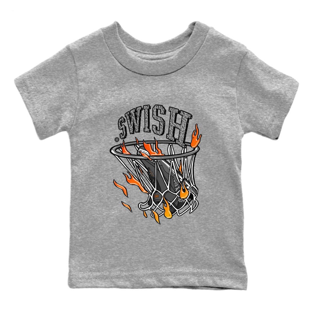 Air Jordan 3 Retro Fear shirt to match jordans Basketball Hoop sneaker tees Air Jordan 3 Fear SNRT Sneaker Release Tees Baby Toddler Heather Grey 2 T-Shirt